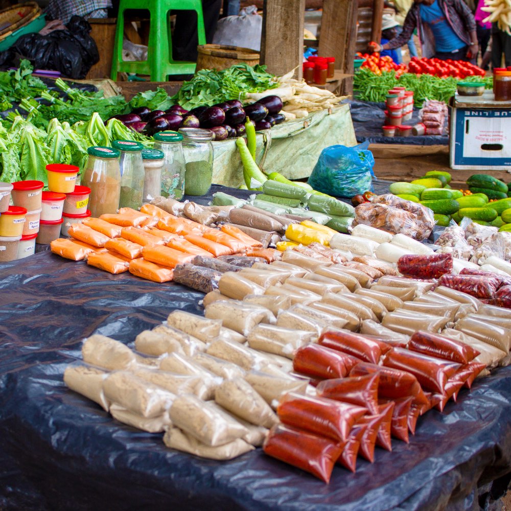 Fresh produce in a market in Malawi