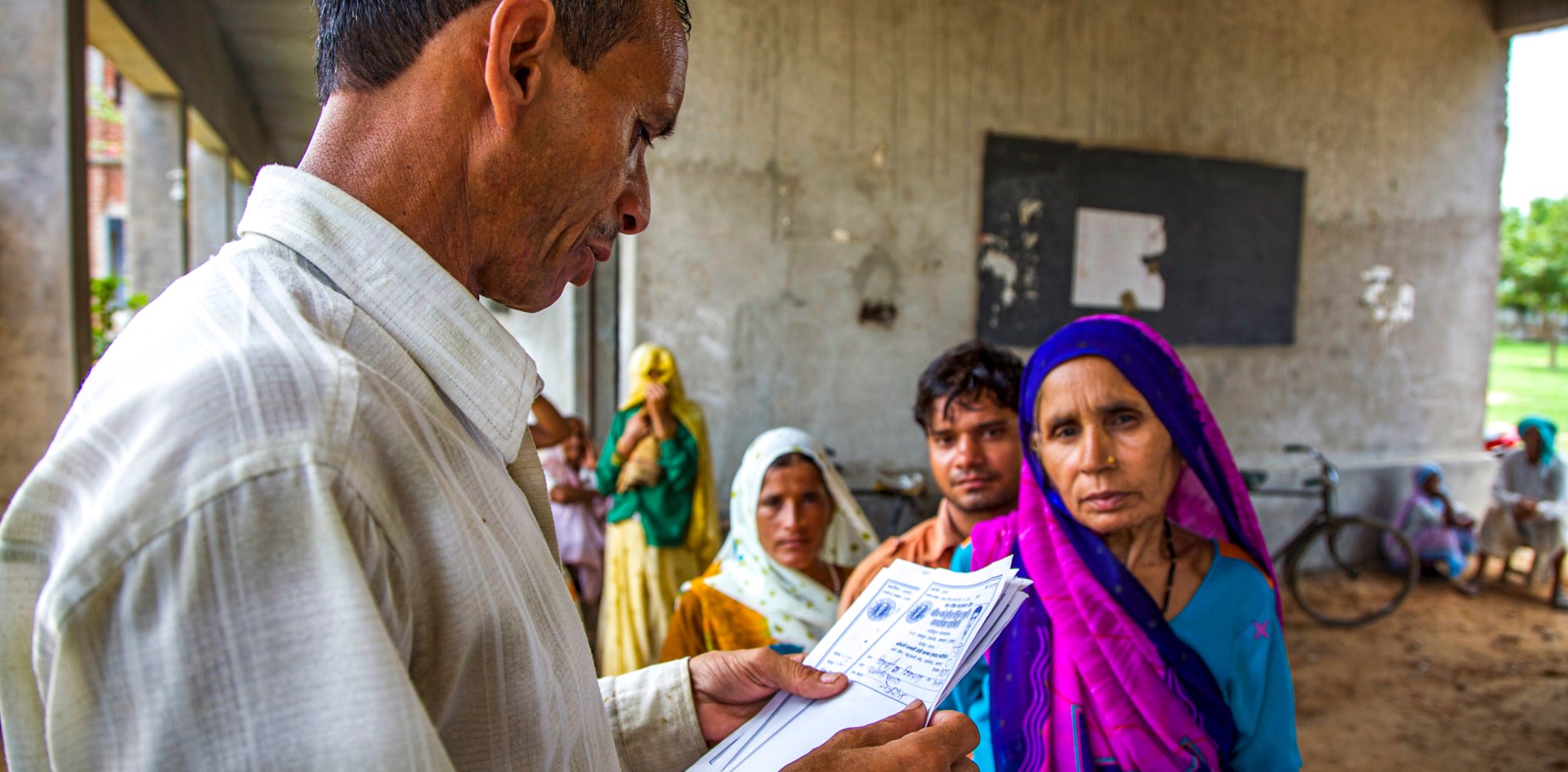 Doctor and patients at a clinic in India