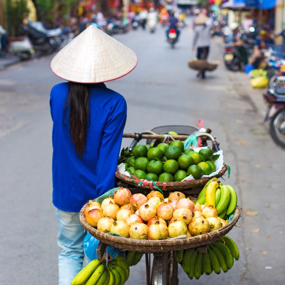 Fruit street vendor in Vietnam