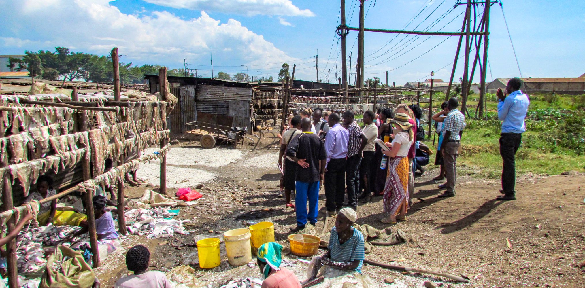 SIT students visiting a rural village in Kisumu, Kenya