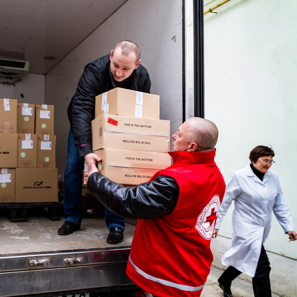 Delivering humanitarian aid supplies